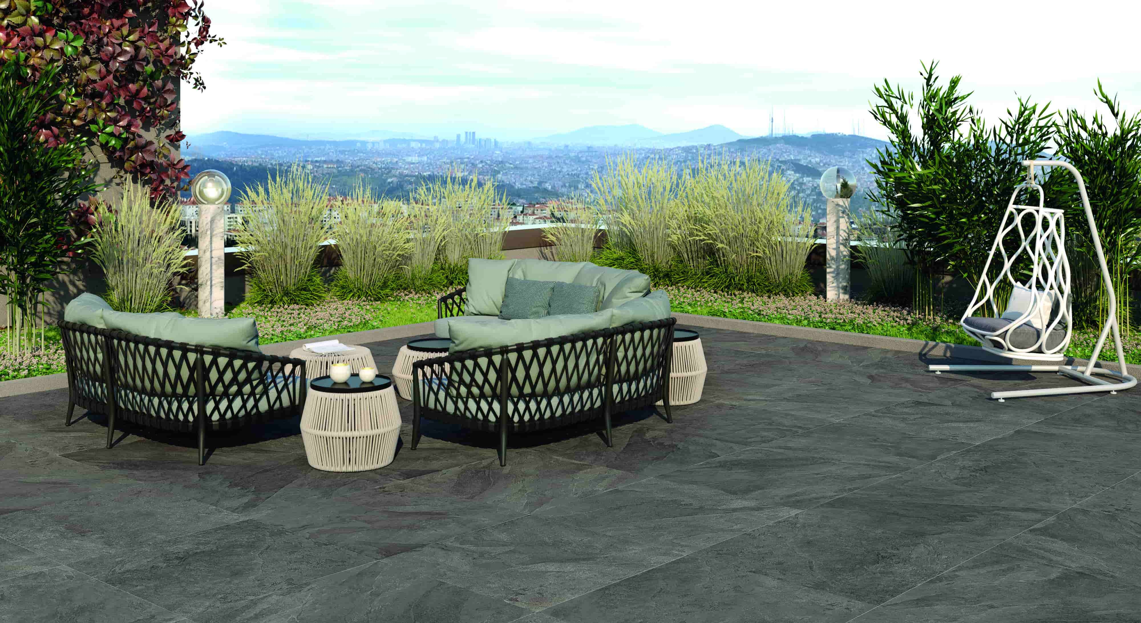Outdoor-Fliese SLATE antracite 100x100