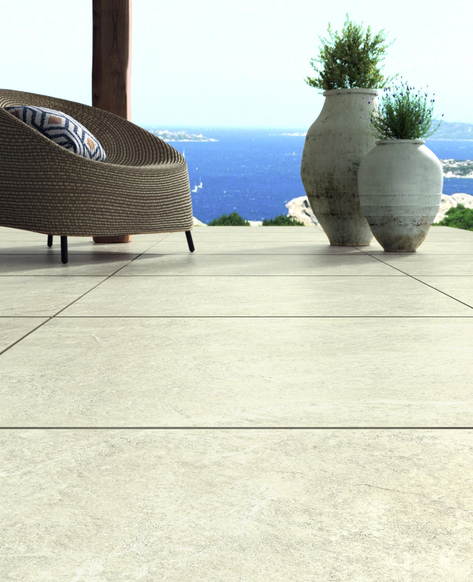 Outdoor-Fliese PIETRA ANTICA white 60x120