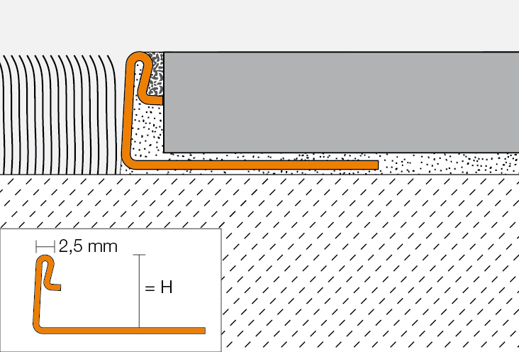 SCHIENE-ES EB 3m Abschlussprofil H=11mm