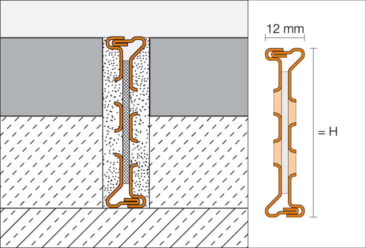 DILEX-EMP 2,5m Trennfuge H=65mm B=12mm