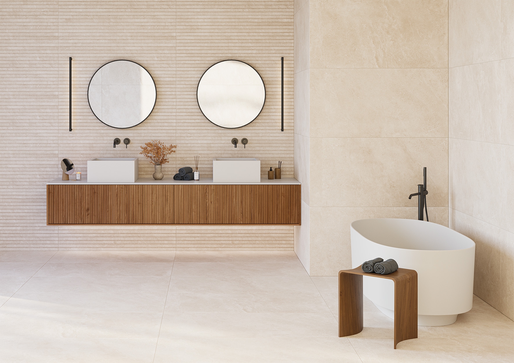 Bodenfliese LUNE beige 90x90