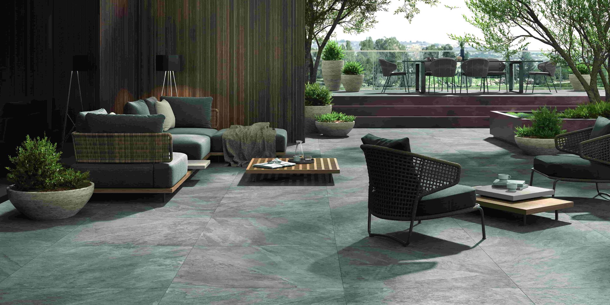 Outdoor-Fliese SLATE grigio 60x60