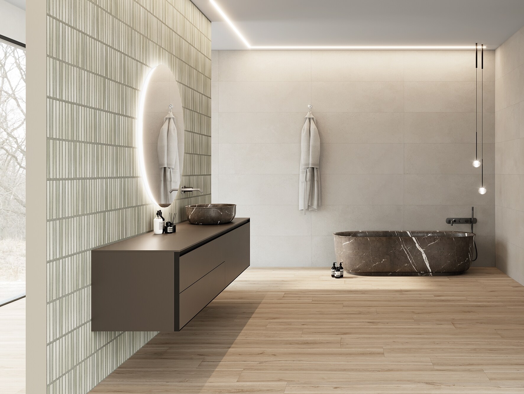 Wandtegel MATERIA beige 40x120