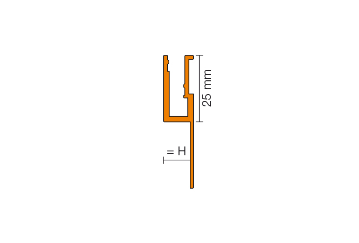 LIPROTEC-VB AEEB 2,5m Dekorprofil H=8mm V
