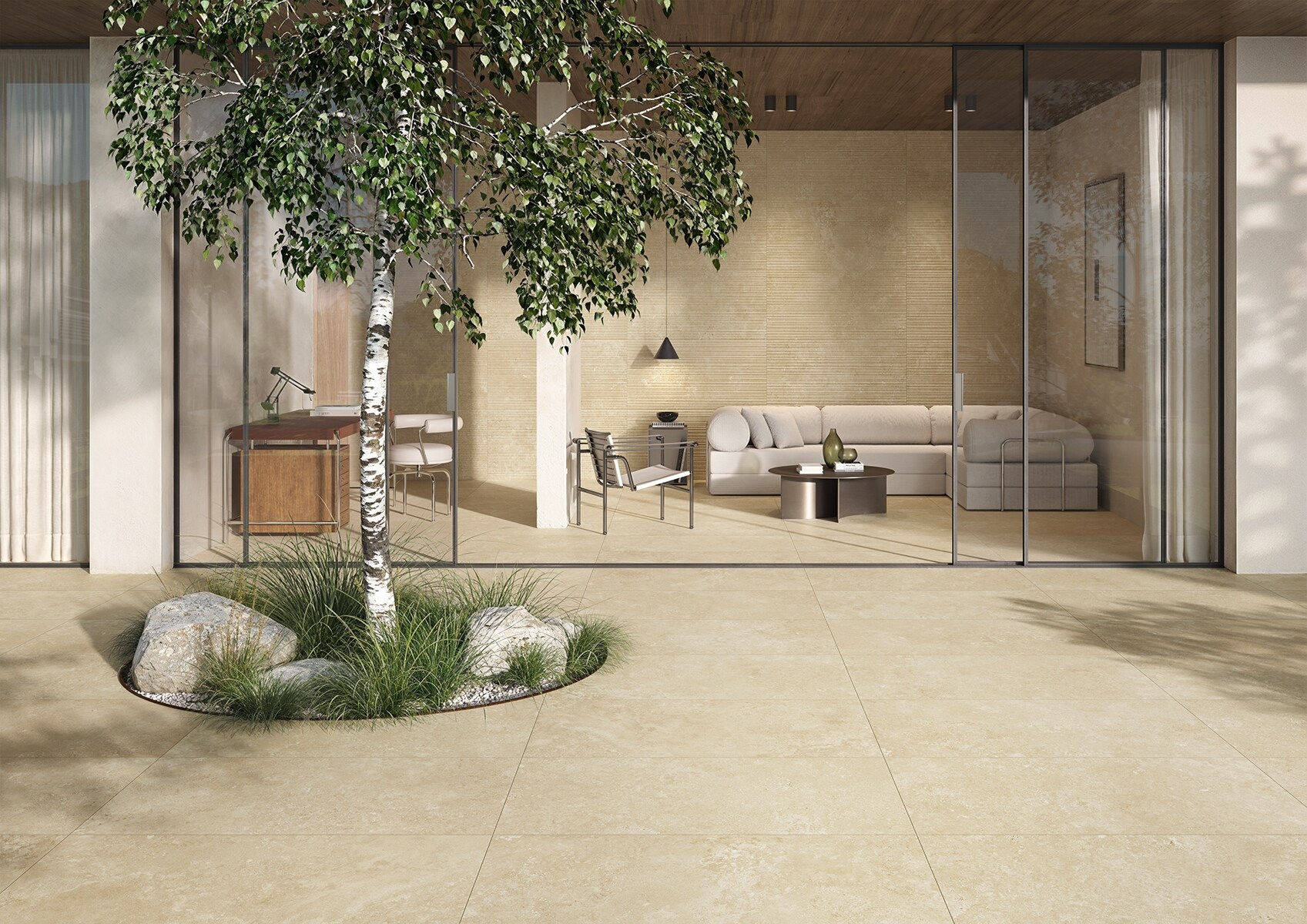 Vloertegel TREVI Stick beige 60x120
