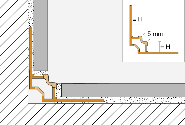 DILEX-EF Hoekvoeg lichtbeige 2,5 m H10mm