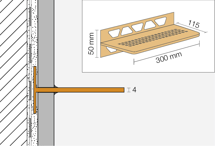 SHELF-W-S1 300x115mm Pure TSOB