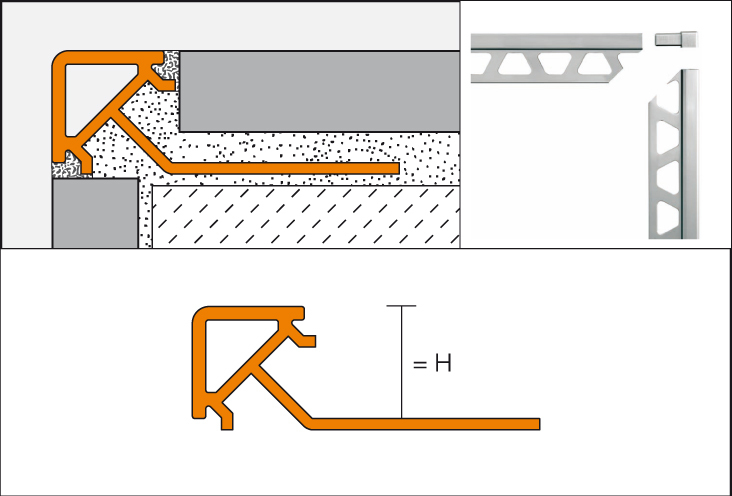 QUADEC-PQ Aussenecke Dekorprofil BW 10mm